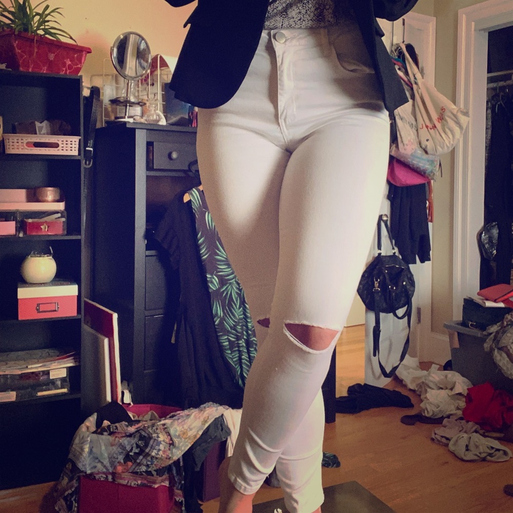 Ripped White Jeans
